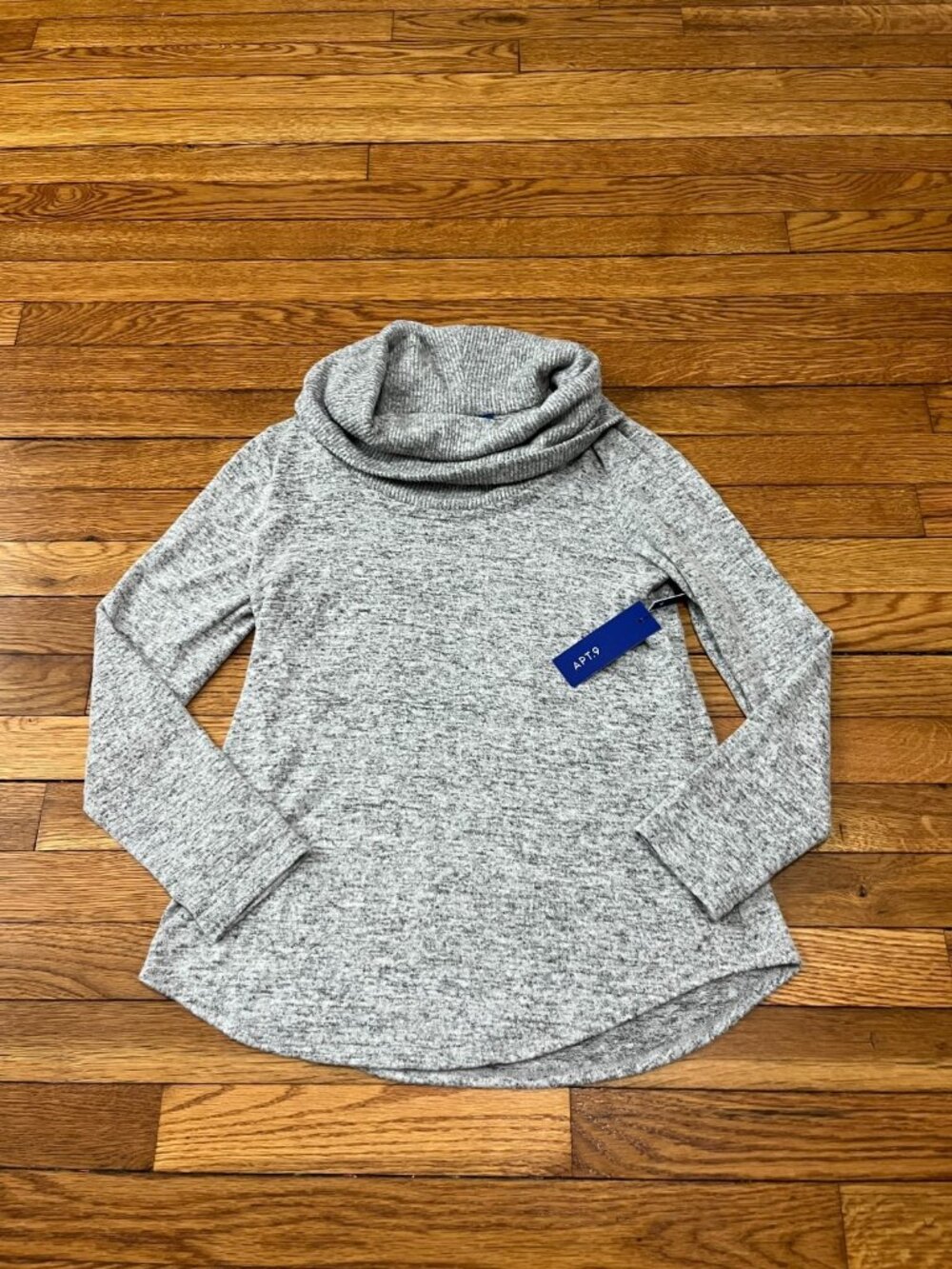 Apt.9 Cowl Neck Sweater Women's Size Small Petite SP Gray Long Sleeve NWT $36